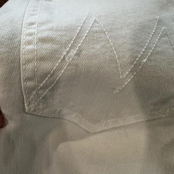 Mother The Insider Crop Step Fray Raw Hem Toasted Ivory So Far Gone Women’s 26 - Picture 9 of 10